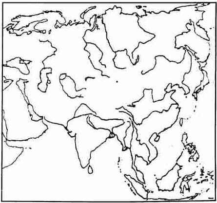 Blank Asia River Map