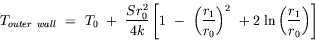 equation : outer wall temperature