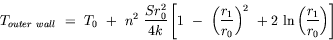 equation : outer wall temperature when radii are n times