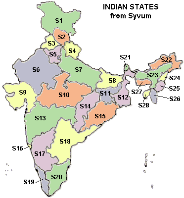 India Map & Indian States Quiz - Worksheet / Test Paper